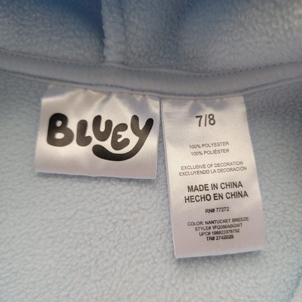 BLUEY BINGO Butterflies Soft Plush Jacket Girls Size 7/8 BBC STUDIOS LUDO